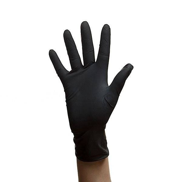 Black powder-free nitrile gloves S