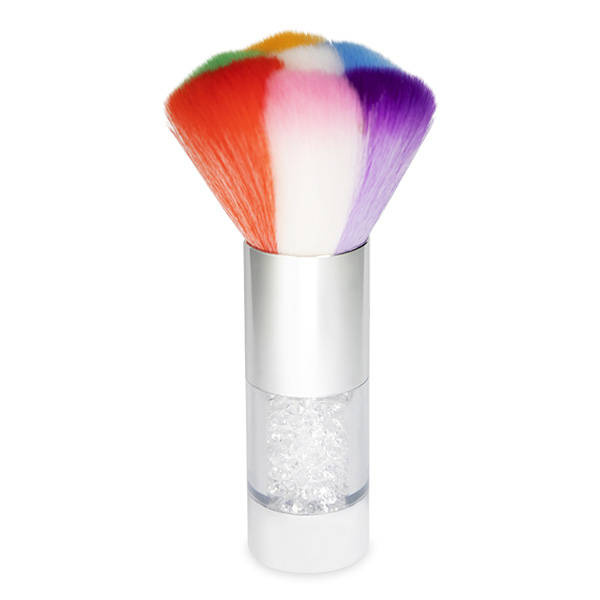 Colored dust brush with rhinestones