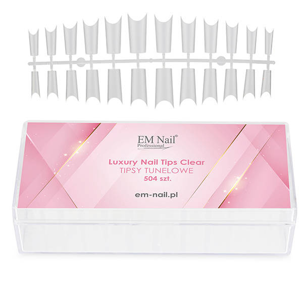 LUXURY Straight tunnel tips clear 504 pcs
