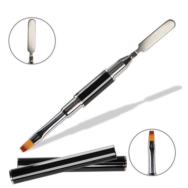Poly Nail Hard Gel Brush with depressor