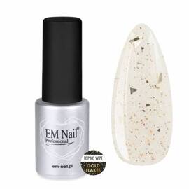 Top Coat No Wipe Gold Flakes 6ml EM Nail