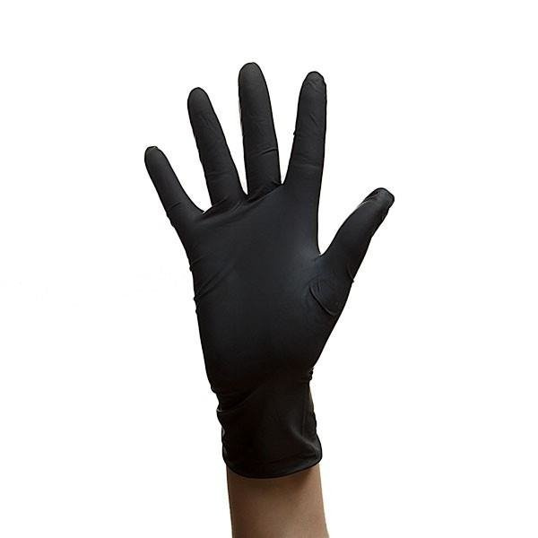 Puderfreie schwarze Nitrilhandschuhe schwarz M