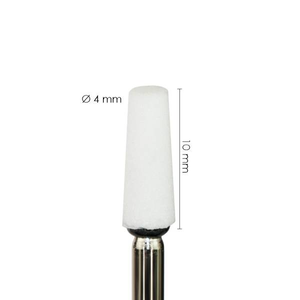 Feiner Stein Nagelhautfräser weiß - Kegel 10mm