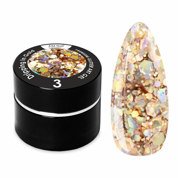 Premium Glitter Art Gel Dripping In Gold 3 