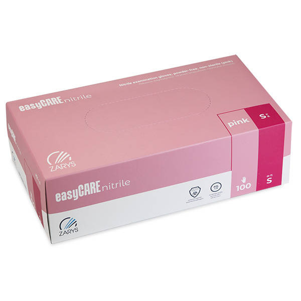 Rękawiczki nitrylowe bezpudrowe różowe S