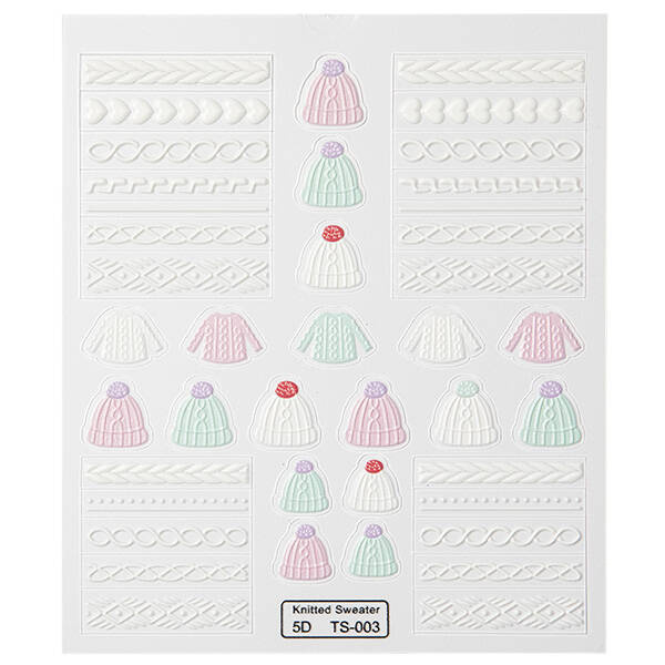 Naklejki na paznokcie sweterkowe 5D