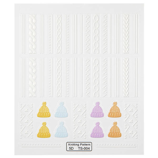 Naklejki na paznokcie sweterkowe 5D