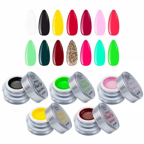 5x Paint Gel Glamour Set