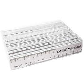 Pilniki do paznokci 100/180 XXL z miarką – 50 sztuk  EM Nail Professional
