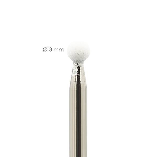 Feiner Stein Nagelhautfräser weiß - Kugel 3mm