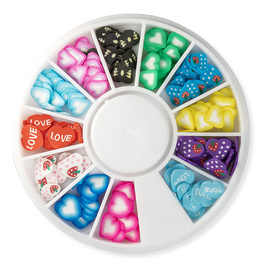 3D Fimo Nagelverzierungen – Mix aus Herzen und Mustern  