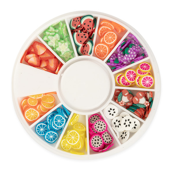 3D Fimo Nagelverzierungen – Früchte-Mix, 12 Muster  