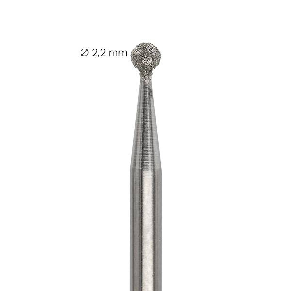 Mittlerer Diamantfräser zum Entfernen von Nagelhaut - Kugelform 2,2 mm