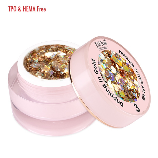 Premium Glitter Art Gel Dripping In Gold 3