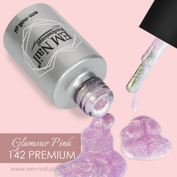 Lakier hybrydowy Premium Glamour Pink 142