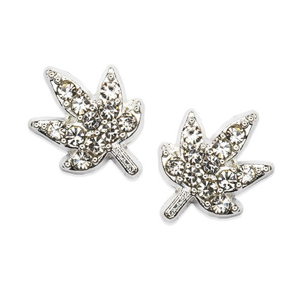 3D-Dekorationen/Schmuck, Blatt, silber mit Zirkonen