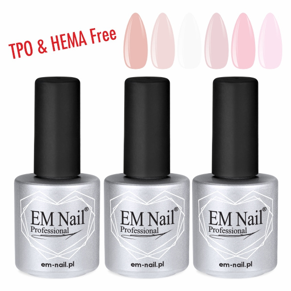 Pakiet 3 baz hybrydowych TPO&HEMA Free 15ml EM Nail