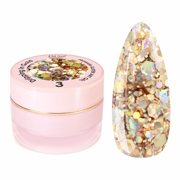 Premium Glitter Art Gel Dripping In Gold 3 