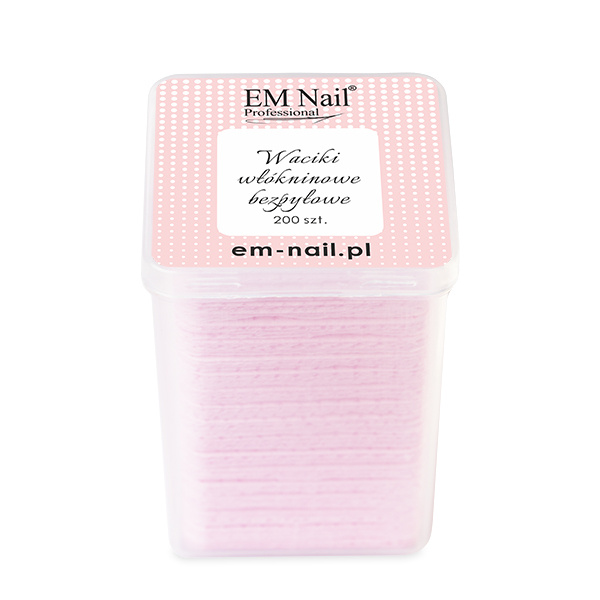 Rosa fusselfreie quadratische Wattepads, 200 Stück – für EM Nail Maniküre-Styling