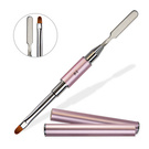 Pinsel mit Spachtel Nr. 4 rund, Metall, roségold EM Nail