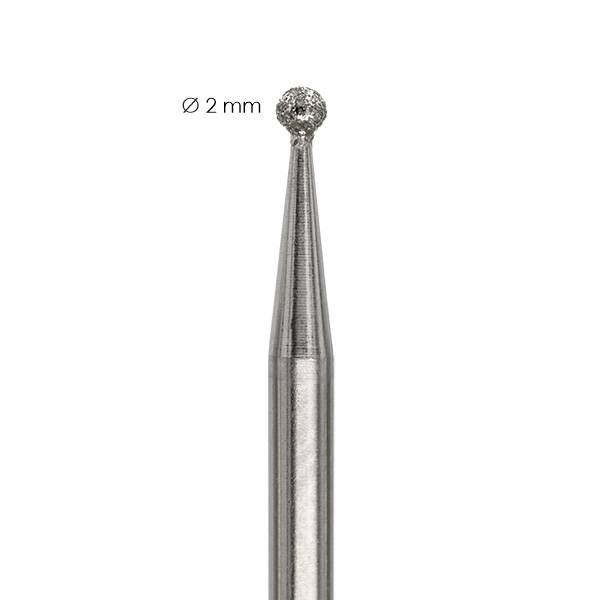 Mittlerer Diamant-Fräser zur Entfernung von Nagelhaut - kugelförmig 2mm