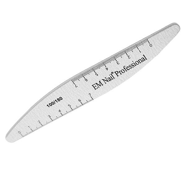 Nagelfeile grau Welle 100/180 Feile mit Maßskala EM Nail Professional