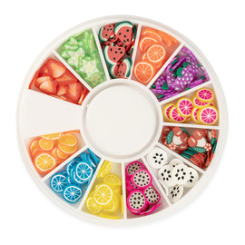 3D Fimo Nagelverzierungen – Früchte-Mix, 12 Muster  