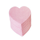 Różowe waciki włókninowe serca 200 szt. – do stylizacji paznokci EM Nail