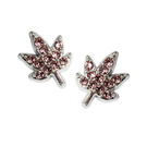 3D-Dekorationen/Schmuck, Blatt, silber – rosa Zirkone