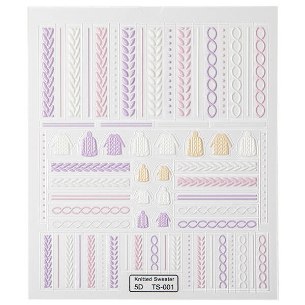 Naklejki na paznokcie sweterkowe 5D