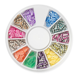 3D Fimo Nagelverzierungen – Blätter-Mix, 12 Muster  
