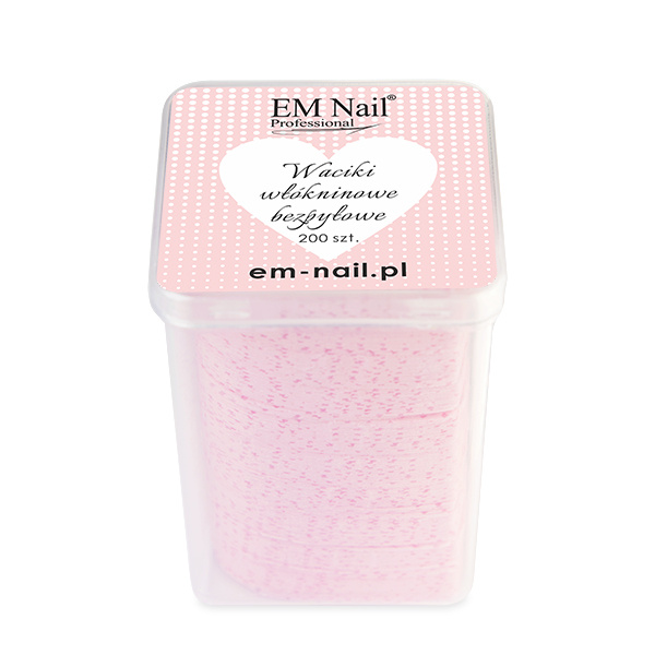 Rosa Vlies-Wattepads in Herzform, 200 Stück – für Nagelstyling, EM Nail