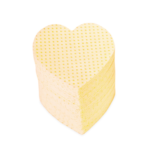 Waciki włókninowe bezpyłowe żółte serca 200 szt.