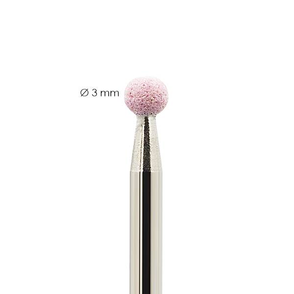 Frez kamienny różowy Fine do usuwania skórek - kulka 3mm