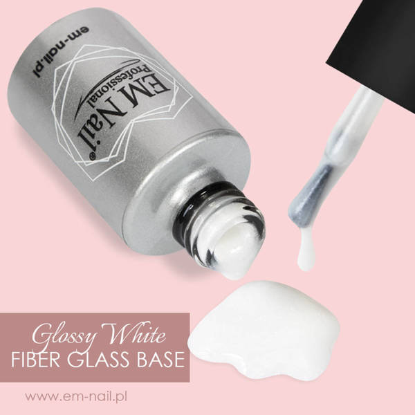 Baza żelowa z włóknem szklanym i witaminami E i B oraz wapniem. Fiber Glass Base Gel Glossy White 6ml