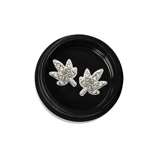 Ozdoby 3D/ biżuteria srebrny liść cyrkonie