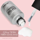 Baza żelowa z włóknem szklanym i witaminami E i B oraz wapniem. Fiber Glass Base Gel Glossy White 15ml